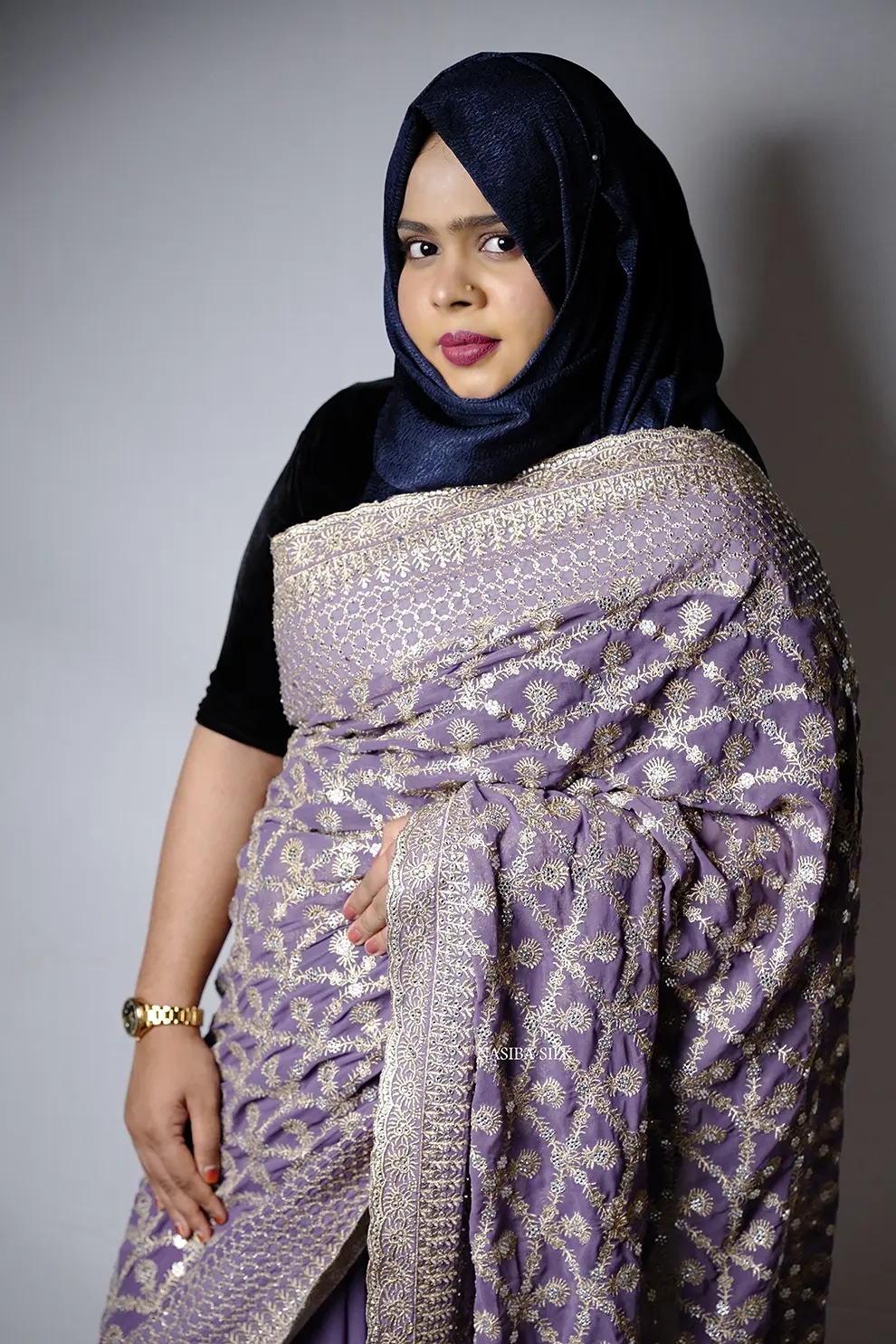 Lavenver Gorgeous Stone Chiffon premium grade Georgtte Party Saree